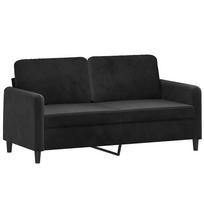 vidaXL Dvivietė sofa, juodos spalvos, 140cm, aksomas