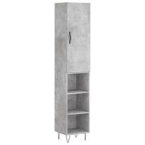 vidaXL Komoda, betono pilkos spalvos, 34,5x34x180cm, apdirbta mediena