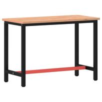 vidaXL Darbastalis, 115x55x81,5cm, bukmedžio masyvas ir metalas