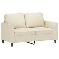 vidaXL Dvivietė sofa, kreminės spalvos, 120cm, dirbtinė oda