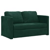 vidaXL Grindų sofa-lova, 2-1, tamsiai žalia, 122x204x55cm, aksomas