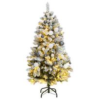 vidaXL Kalėdų eglutė su šarnyrinėmis šakomis/LED/žaisliukais, 150cm