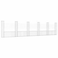 vidaXL Gabionų krepšiai su 6 kolonomis, 620x20x150cm, geležis