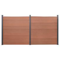 vidaXL Tvoros segmento rinkinys, rudos spalvos, 353x186cm, WPC