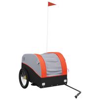 vidaXL Dviračio priekaba, juodos ir oranžinės spalvos, 45kg, geležis