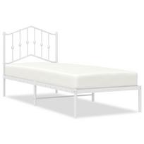 vidaXL Metalinis lovos rėmas su galvūgaliu, baltas, 90x190cm
