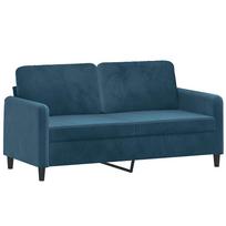 vidaXL Dvivietė sofa, mėlynos spalvos, 140cm, aksomas