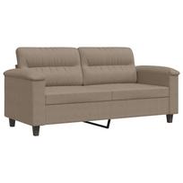 vidaXL Dvivietė sofa, taupe spalvos, 140cm, mikropluošto audinys