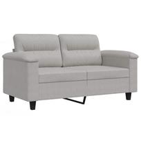 vidaXL Dvivietė sofa, šviesiai pilka, 120cm, mikropluošto audinys