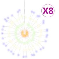 vidaXL Kalėdiniai šviestuvai fejerverkai, 8vnt., 140 spalvotų LED