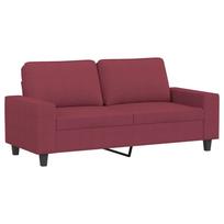 vidaXL Dvivietė sofa, raudonojo vyno spalvos, 140cm, audinys