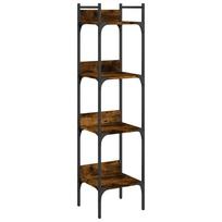 vidaXL Knygų lentyna, 4 aukštų, dūminio ąžuolo, 35x30x138,5cm, mediena