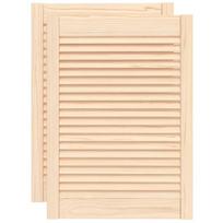 vidaXL Spintelės durelės, 2vnt., 69x49,4cm, pušis, žaliuzių dizaino
