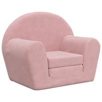 vidaXL Vaikiška sofa-lova, rožinės spalvos, minkštas pliušas
