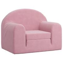 vidaXL Vaikiška sofa-lova, rožinės spalvos, minkštas pliušas