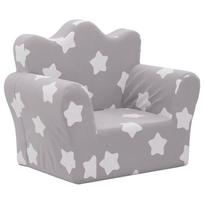 vidaXL Vaikiška sofa, šviesiai pilka, minkštas pliušas, su žvaigždėmis