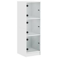 vidaXL Komoda su stiklinėmis durelėmis, baltos spalvos, 35x37x109cm