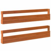 vidaXL Sieninės batų lentynos, 2vnt., rudos, 110x8,5x23,5cm, pušis