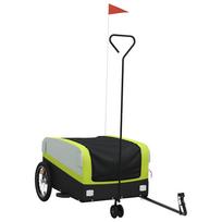 vidaXL Dviračio priekaba, juodos ir žalios spalvos, 45kg, geležis