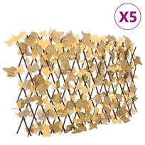 vidaXL Dirbtinių klevo lapų treliažai, 5vnt., oranžiniai, 180x60cm