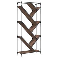 vidaXL Knygų spinta, ruda ąžuolo, 79x30x180cm, mediena ir metalas