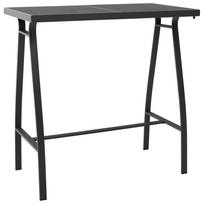 vidaXL Sodo baro stalas, juodas, 110x60x110cm, grūdintas stiklas