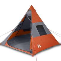 vidaXL Stovyklavimo palapinė, oranžinė, septynvietė, tipi dizaino