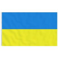 vidaXL Ukrainos vėliava su žalvarinėmis įvorėmis, 90x150cm