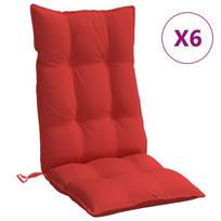 vidaXL Kėdės pagalvėlės, 6vnt., raudonos spalvos, oksfordo audinys