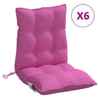 vidaXL Kėdės pagalvėlės, 6vnt., rožinės, oksfordo audinys