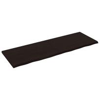 vidaXL Stalviršis, tamsiai rudas, 180x60x(2-4) cm, ąžuolo masyvas