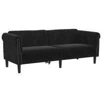 vidaXL Trivietė sofa, juodos spalvos, aksomas