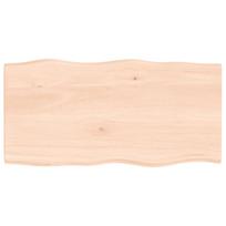 vidaXL Stalviršis, 80x40x2cm, ąžuolo medienos masyvas, su gyvu kraštu