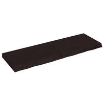 vidaXL Stalviršis, tamsiai rudas, 120x40x(2-6) cm, ąžuolo masyvas