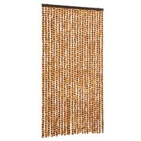 vidaXL Užuolaida nuo musių, geltonai ruda ir balta, 100x230cm, šenilis
