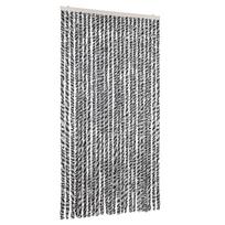 vidaXL Užuolaida nuo musių, pilka/juoda/balta, 100x230cm, šenilis