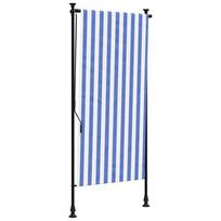 vidaXL Lauko roletas, mėlynas ir baltas, 100x270cm, audinys ir plienas