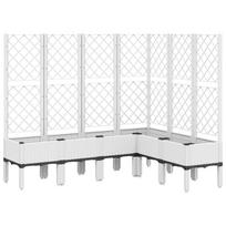 vidaXL Sodo lovelis su treliažu, baltos spalvos, 160x120x142cm, PP