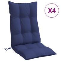 vidaXL Kėdės pagalvėlės, 4vnt., tamsiai mėlynos, oksfordo audinys