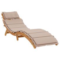 vidaXL | Saulės gultas | taupe 55 x 184 x 64cm Kietos akacijos mediena
