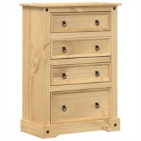 vidaXL Komoda su stalčiais Corona, 80x43x114cm, pušies masyvas