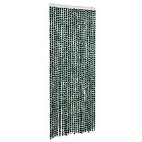 vidaXL Užuolaida nuo musių, žalia ir balta, 100x230cm, šenilis