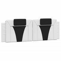 vidaXL Galvūgalio pagalvėlė, Viana, balta ir juoda, 160cm, dirbtinė oda