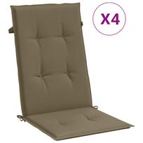 vidaXL Kėdės pagalvėlės, 4vnt., taupe, 120x50x4cm, audinys