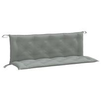 vidaXL Sodo suoliuko pagalvėlės, 2vnt., pilkos, 150x50x7cm, audinys