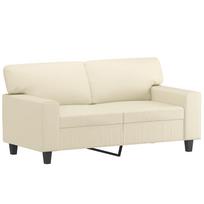 vidaXL Dvivietė sofa, kreminės spalvos, 120cm, dirbtinė oda
