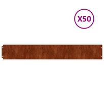 vidaXL Vejos apvadai, 50vnt., 15x103cm, lankstus Corten plienas