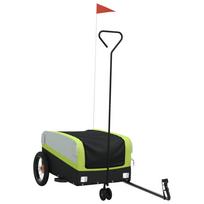 vidaXL Dviračio priekaba, juodos ir žalios spalvos, 30kg, geležis