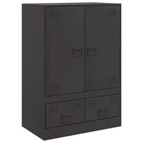 vidaXL Komoda, juodos spalvos, 67x39x95cm, plienas