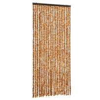 vidaXL Užuolaida nuo vabzdžių, rusva ir balta, 90x220 cm, šenilis